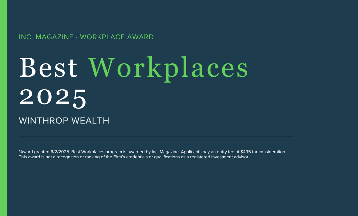 Winthrop Wealth Named One of Inc.’s 2025 Best Workplaces for Company Culture and Employee Engagement